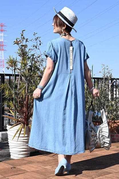 セルロースデニムワンピース＋コード刺繍JK2点セットコーデ【予約販売！発送は3月上旬】