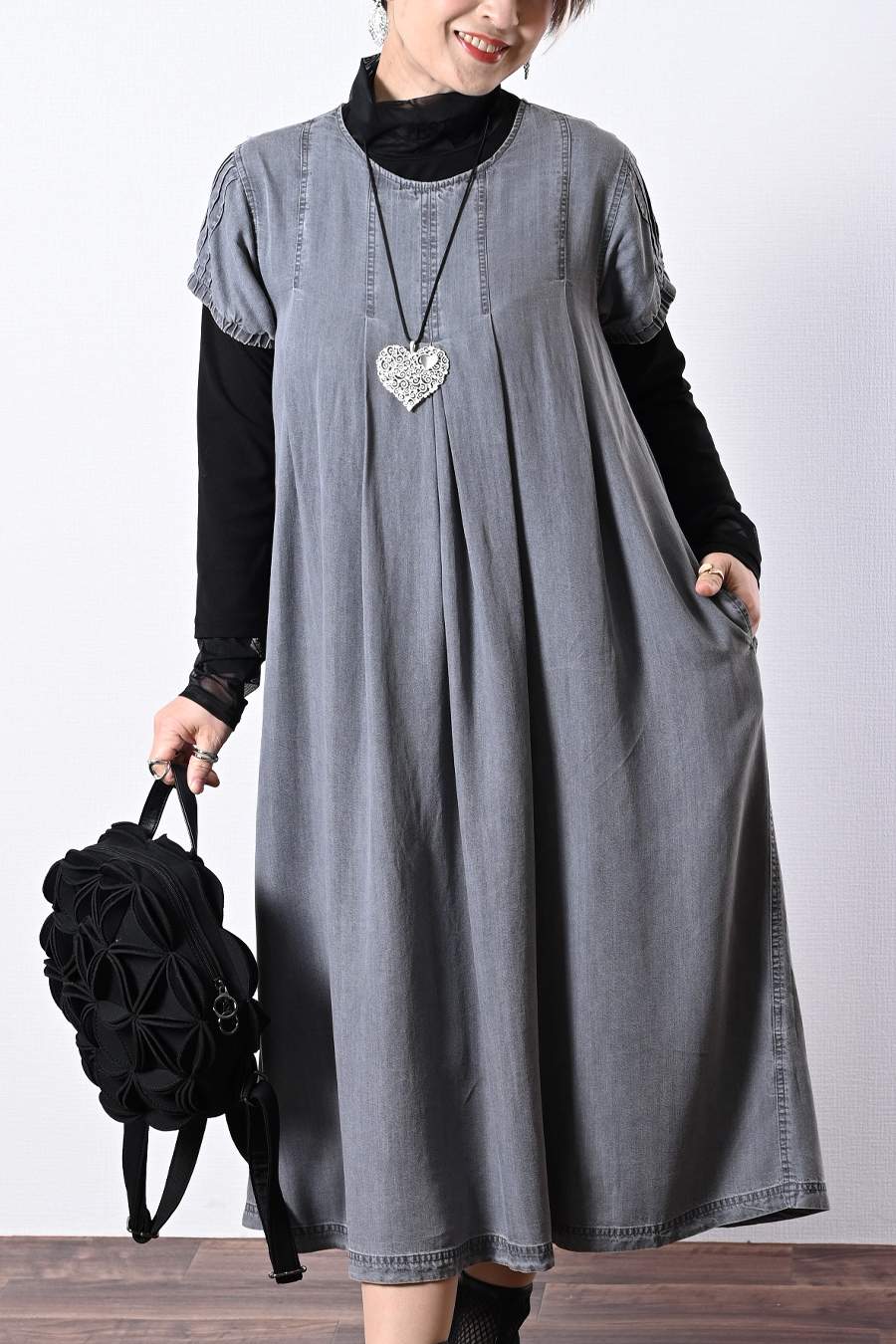 セルロースデニムワンピース＋コード刺繍JK2点セットコーデ【予約販売！発送は3月上旬】