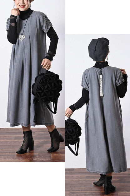 セルロースデニムワンピース＋コード刺繍JK2点セットコーデ【予約販売！発送は3月上旬】