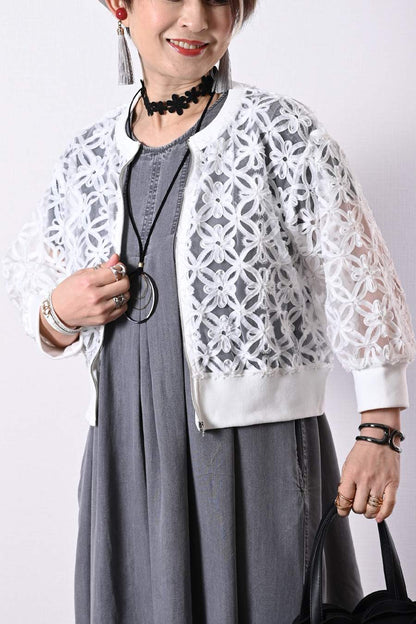 セルロースデニムワンピース＋コード刺繍JK2点セットコーデ【予約販売！発送は3月上旬】