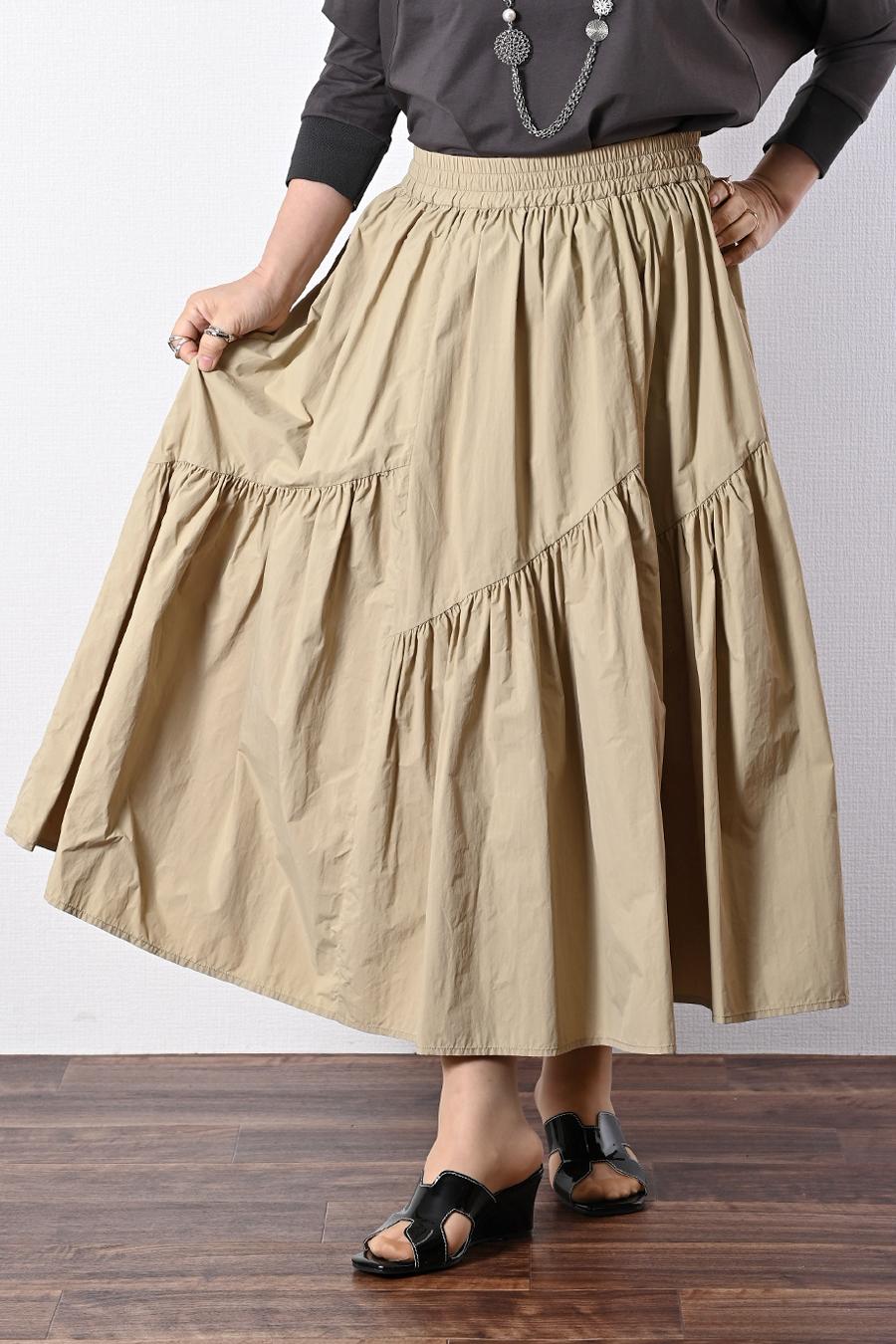 超軽量タフタ フレアスカート