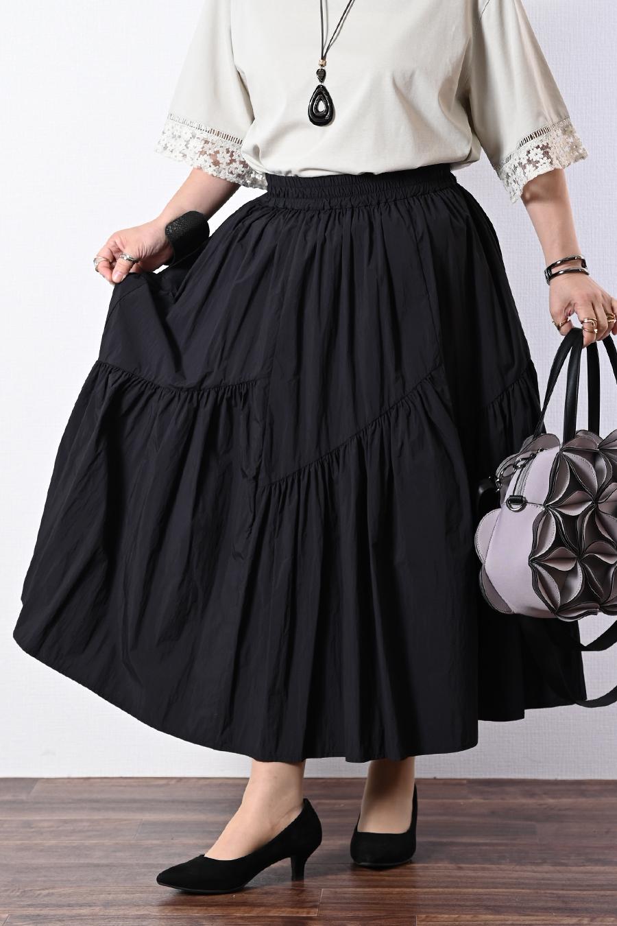超軽量タフタ フレアスカート