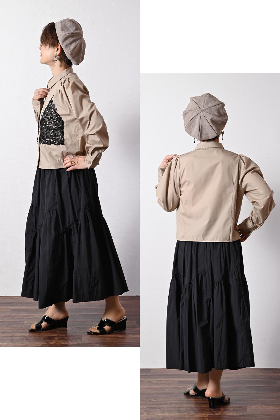 超軽量タフタ フレアスカート