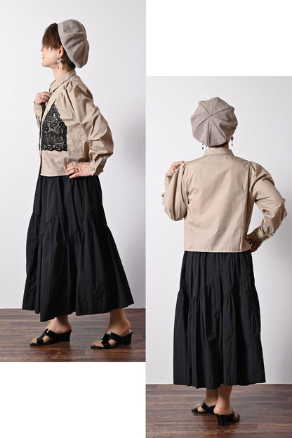 超軽量タフタ フレアスカート
