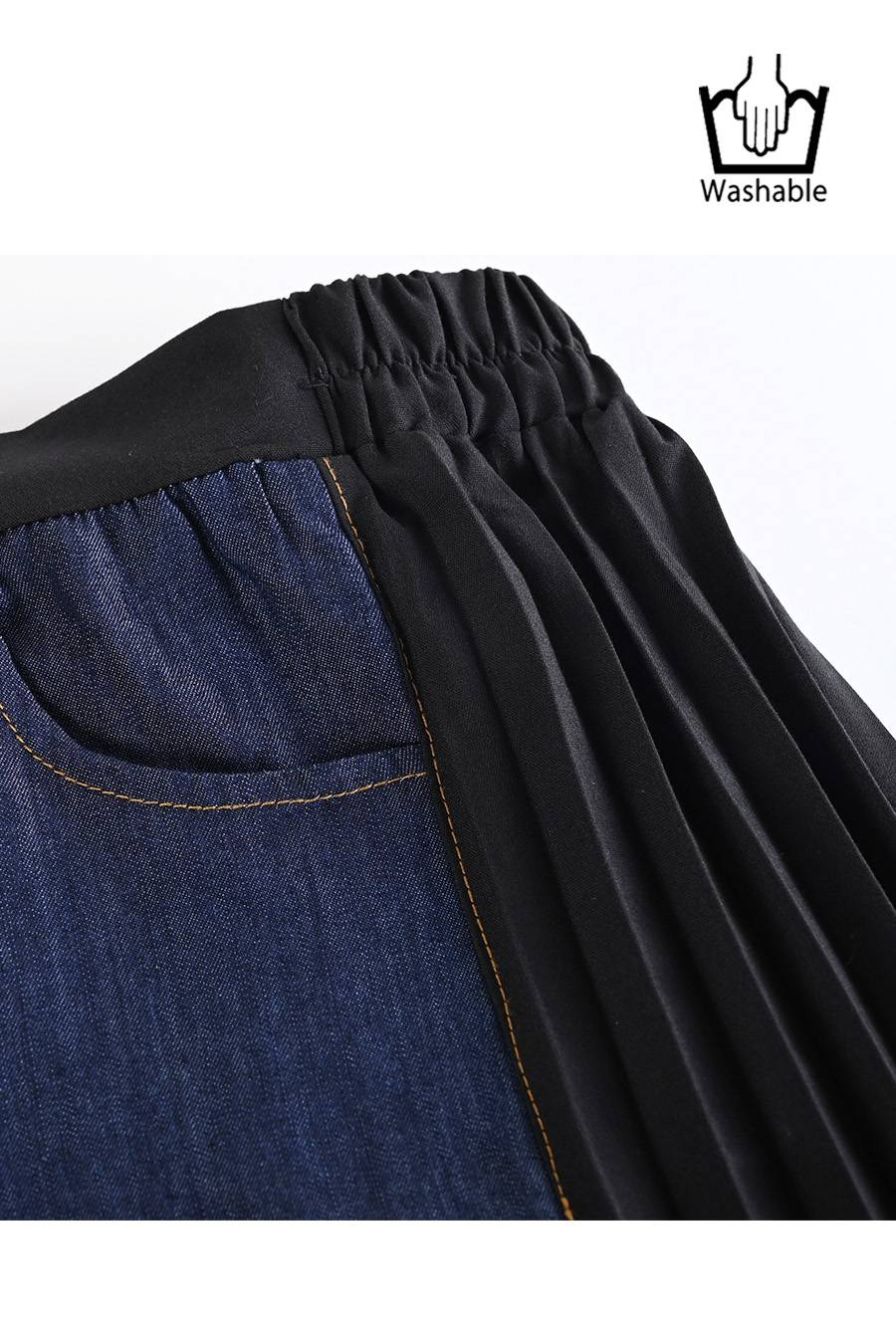 サイドプリーツデニムワイドパンツ【2月中旬以降発送予定】