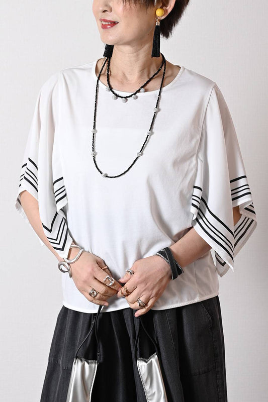 【Special Offer 40%OFF】サイドストライプ スカーフ袖プルオーバー