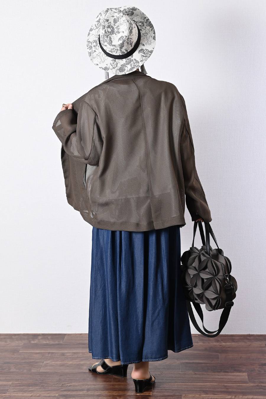 ビッグシルエットメッシュダブルジャケット
