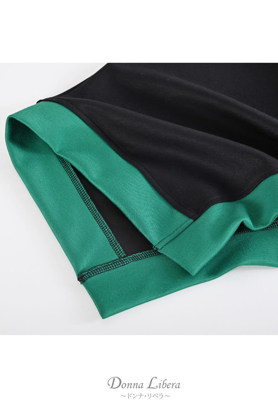 バイカラー配色イレギュラーヘムプルオーバー