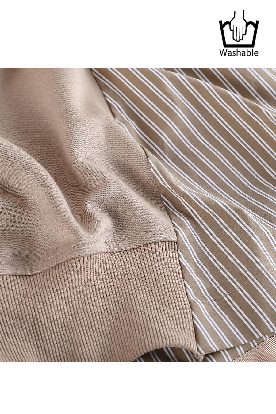 異素材使いで表情豊か！ポンチ切り替えプルオーバー【2月中旬以降発送予定】