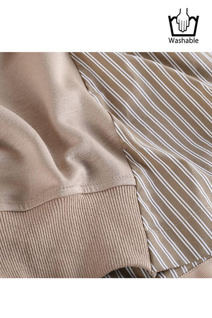 異素材使いで表情豊か！ポンチ切り替えプルオーバー【2月中旬以降発送予定】