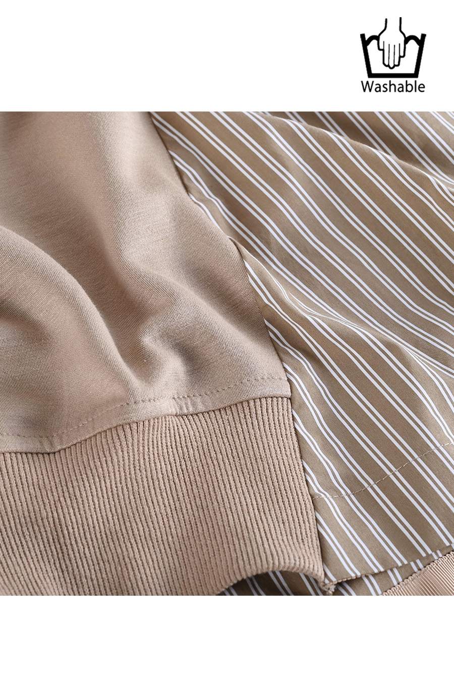 ポンチ切り替えプルオーバー＋サイドプリーツワイドパンツ2点セットコーデ【2月中旬以降発送予定】