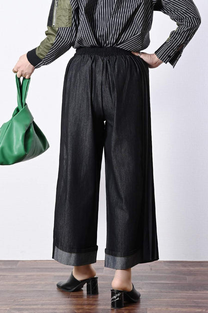 ポンチ切り替えプルオーバー＋サイドプリーツワイドパンツ2点セットコーデ【2月中旬以降発送予定】