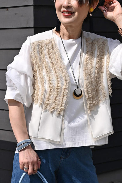 圧倒的な華やぎ！チュールフリル デザインベスト