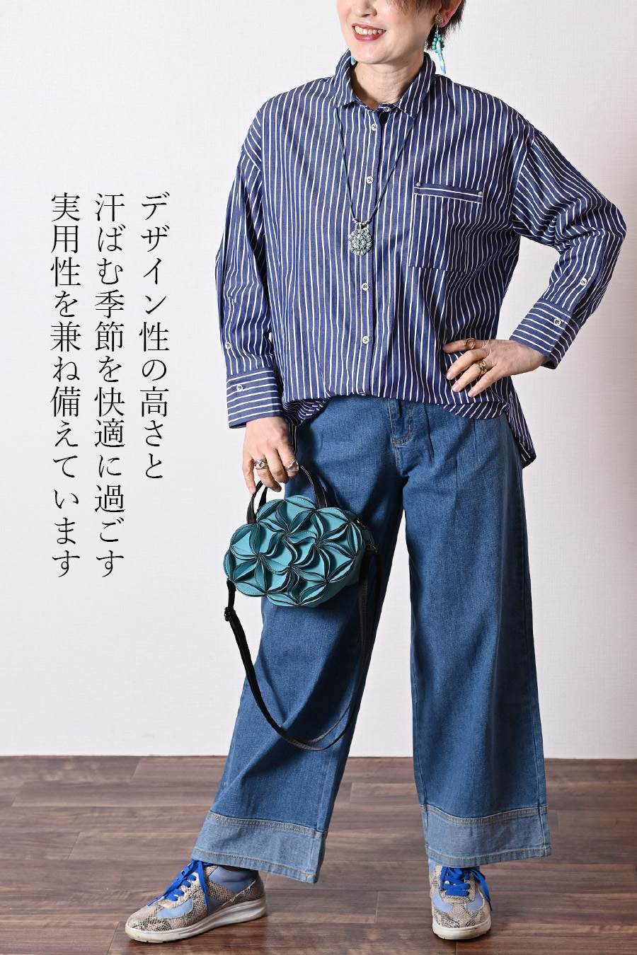 イン不要！バックボタン フロント丈アジャスタブルブラウス