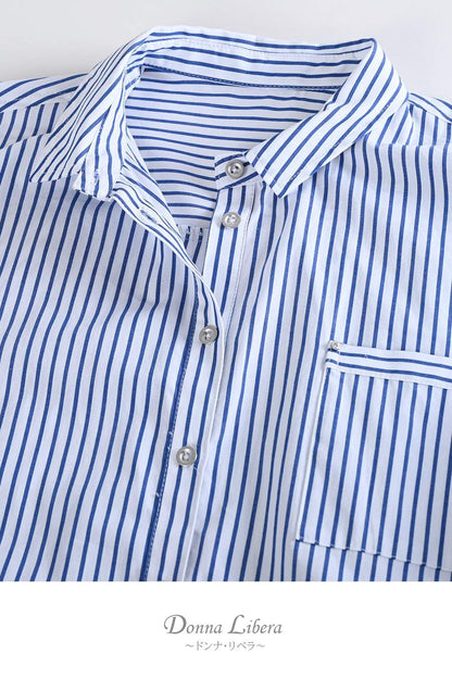 フロント丈アジャスタブルブラウス+リブウエスト・ストレッチワイドパンツ2点セットコーデ