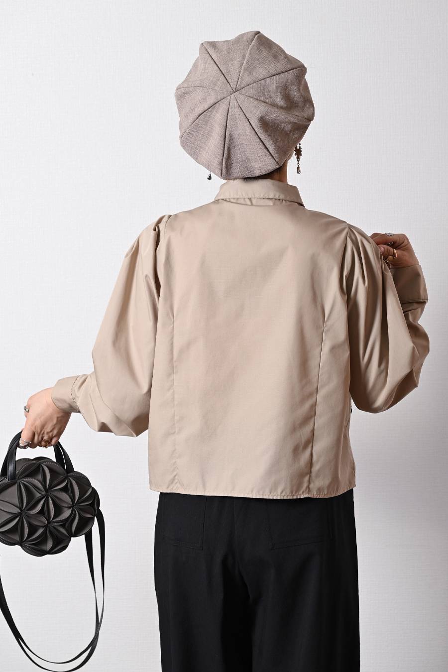 大人のビスチェ風レースブラウス+超軽量タフタ フレアスカート ２点セットコーデ