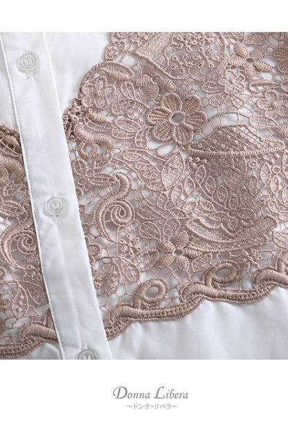 大人のビスチェ風レースブラウス+超軽量タフタ フレアスカート ２点セットコーデ