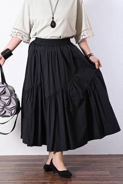 大人のビスチェ風レースブラウス+超軽量タフタ フレアスカート ２点セットコーデ