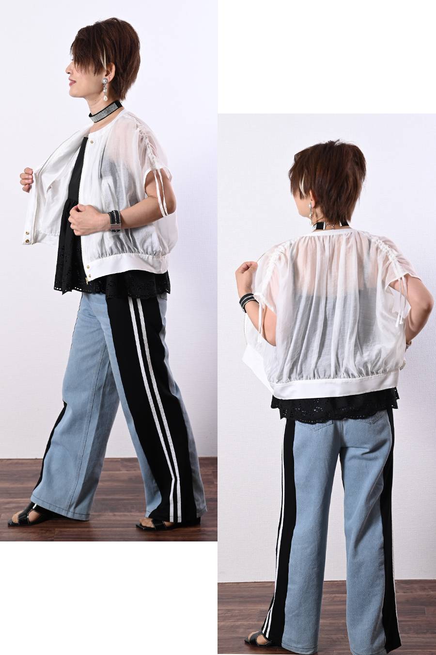 【最大1,925円分ポイントGET！】大人の遊び心を添える！カットワーク刺繍キャミソールビスチェ