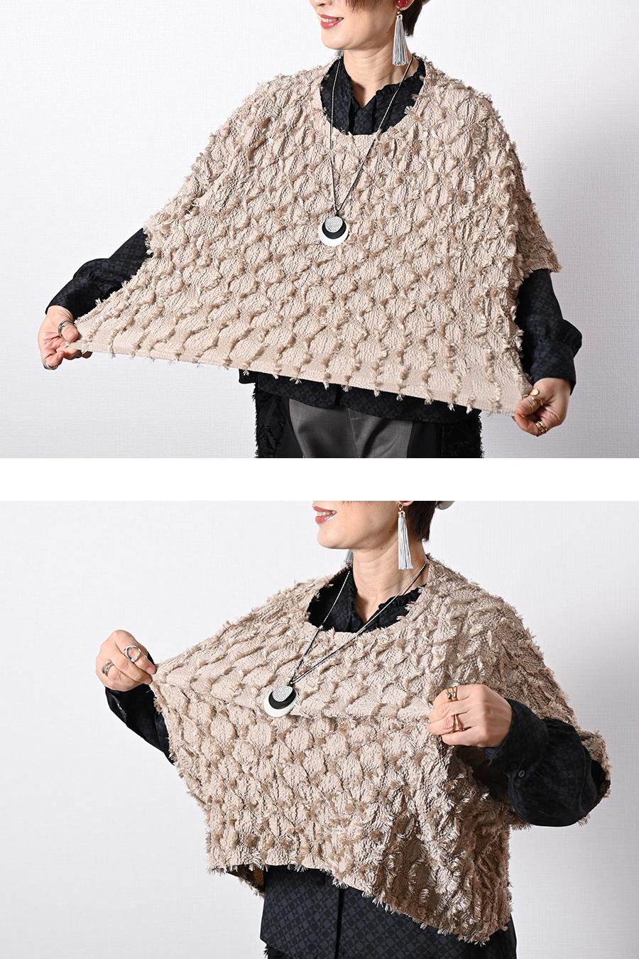 ハイパーストレッチ！カットジャガードショート丈プルオーバー【＊発送は2月14日〜】