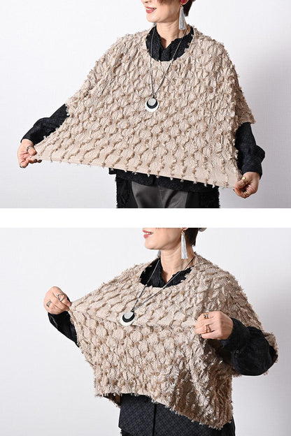 ハイパーストレッチ！カットジャガードショート丈プルオーバー【＊発送は2月14日〜】