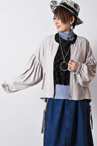 ハイパーストレッチ！カットジャガードショート丈プルオーバー【＊発送は2月14日〜】