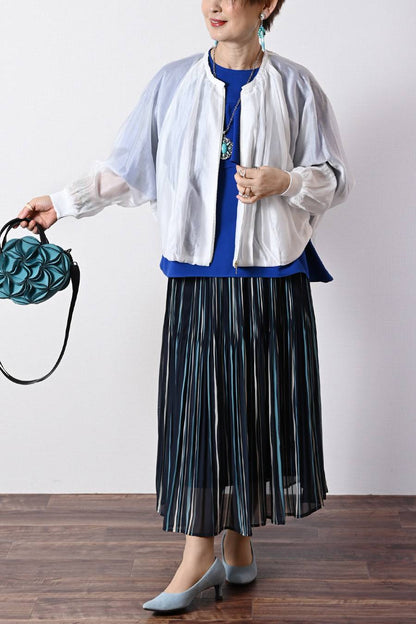 圧倒的な着映え！大人の立体フリルジョーゼットブラウス