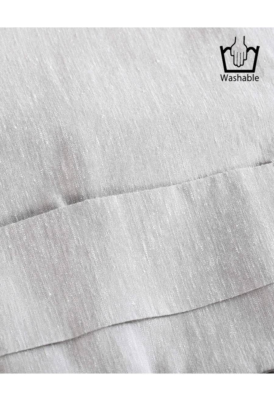 麻混ストレッチ ラウンドネック ジップアップブルゾン