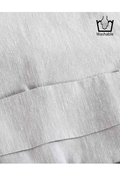 麻混ストレッチ ラウンドネック ジップアップブルゾン