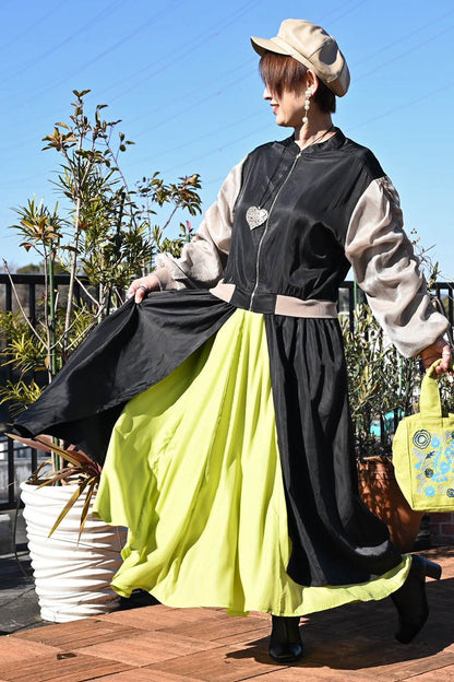 ２WAYブルゾンワンピース+ウエストリブサーキュラースカート【２月中旬以降発送予定】