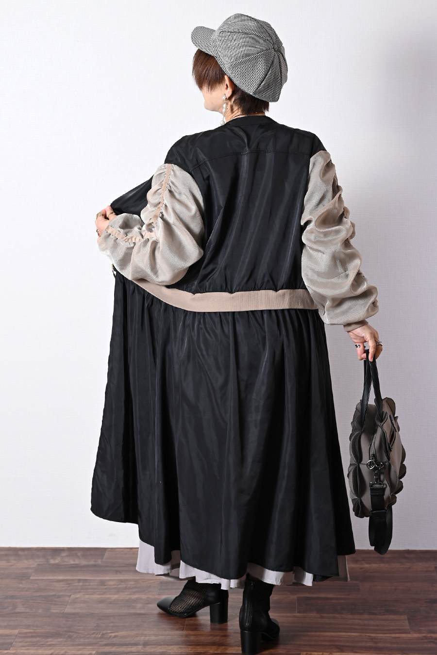 ２WAYブルゾンワンピース+ウエストリブサーキュラースカート【２月中旬以降発送予定】