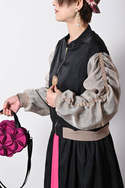 ２WAYブルゾンワンピース+ウエストリブサーキュラースカート【２月中旬以降発送予定】