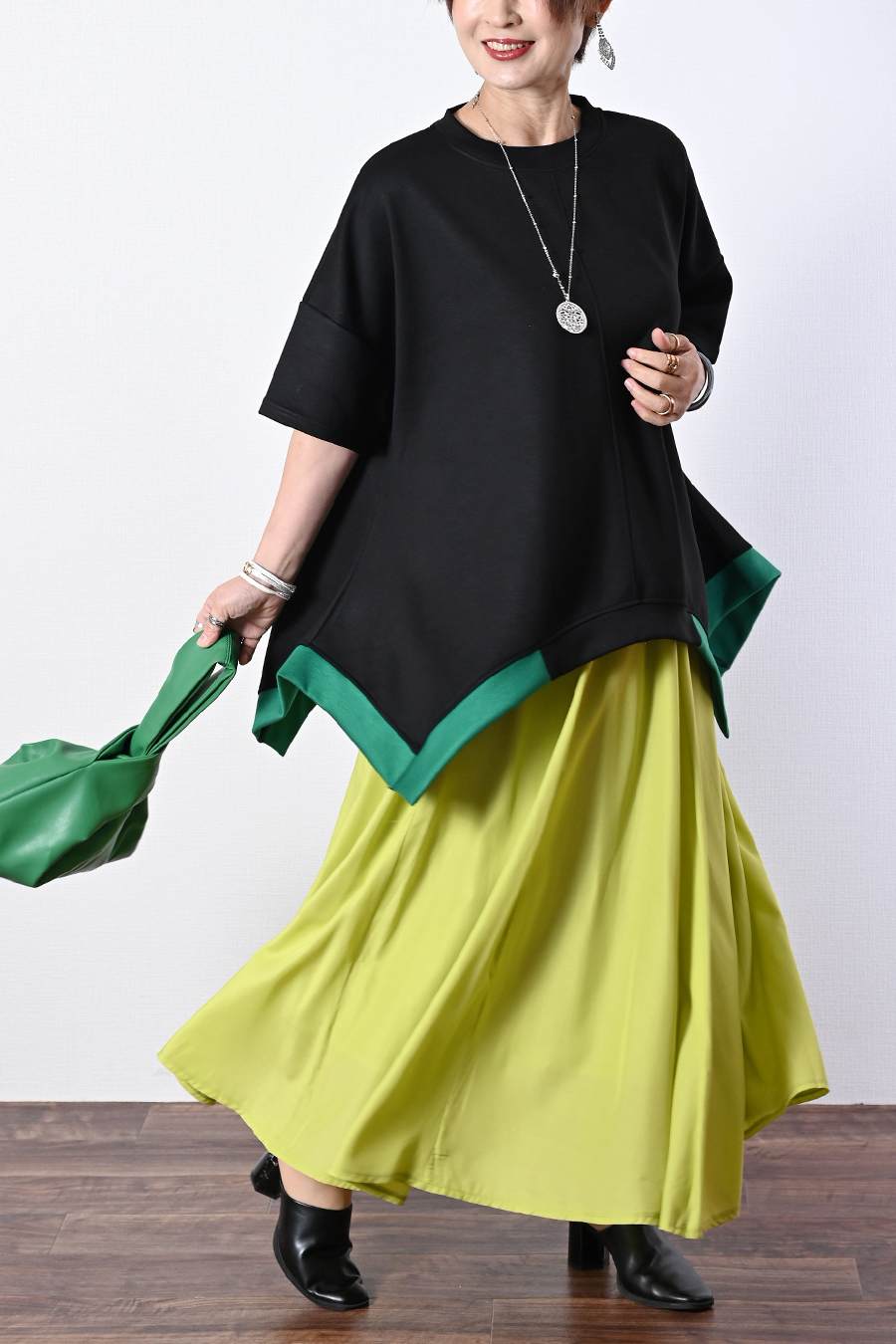 ２WAYブルゾンワンピース+ウエストリブサーキュラースカート【２月中旬以降発送予定】