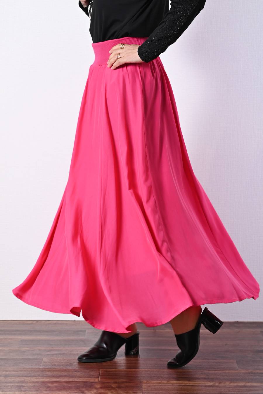 ２WAYブルゾンワンピース+ウエストリブサーキュラースカート