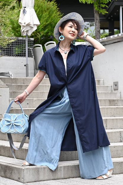 鮮麗な色彩を纏う!タイプライター・リブスリーブプルオーバーワンピ