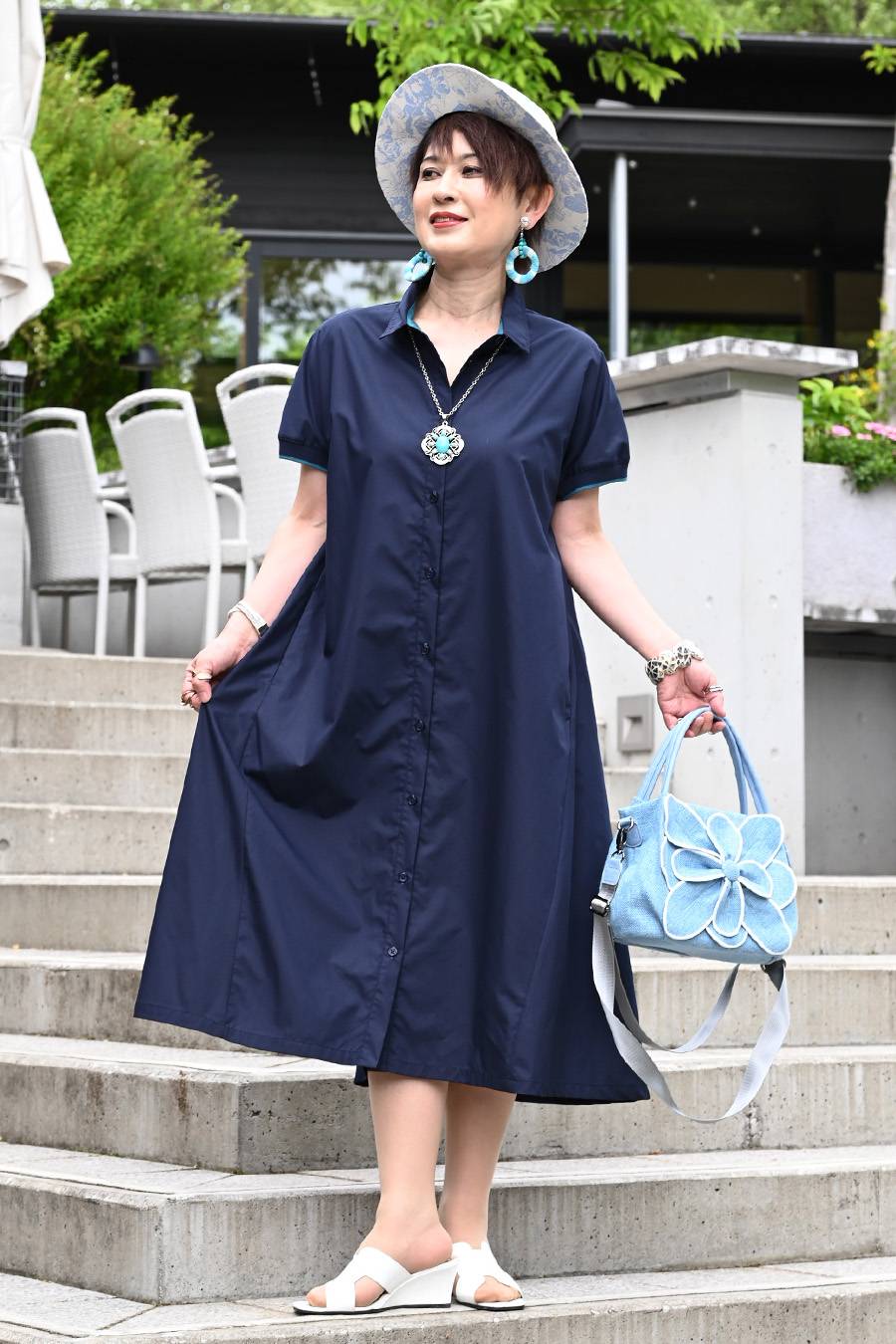 鮮麗な色彩を纏う!タイプライター・リブスリーブプルオーバーワンピ