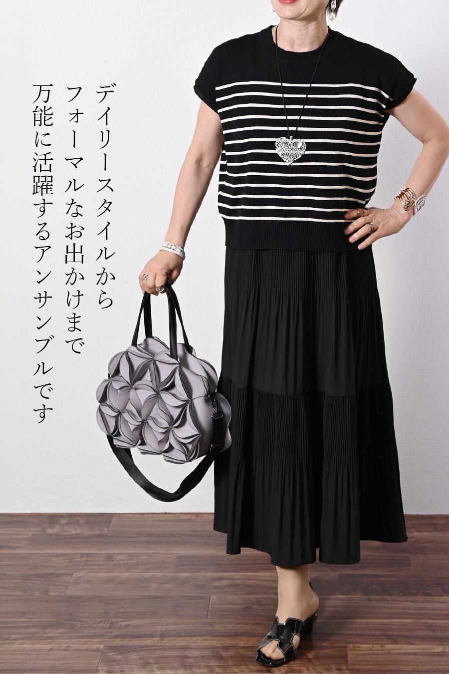 洗練レイヤード！ニットベスト×ティアードプリーツワンピース セットアンサンブル