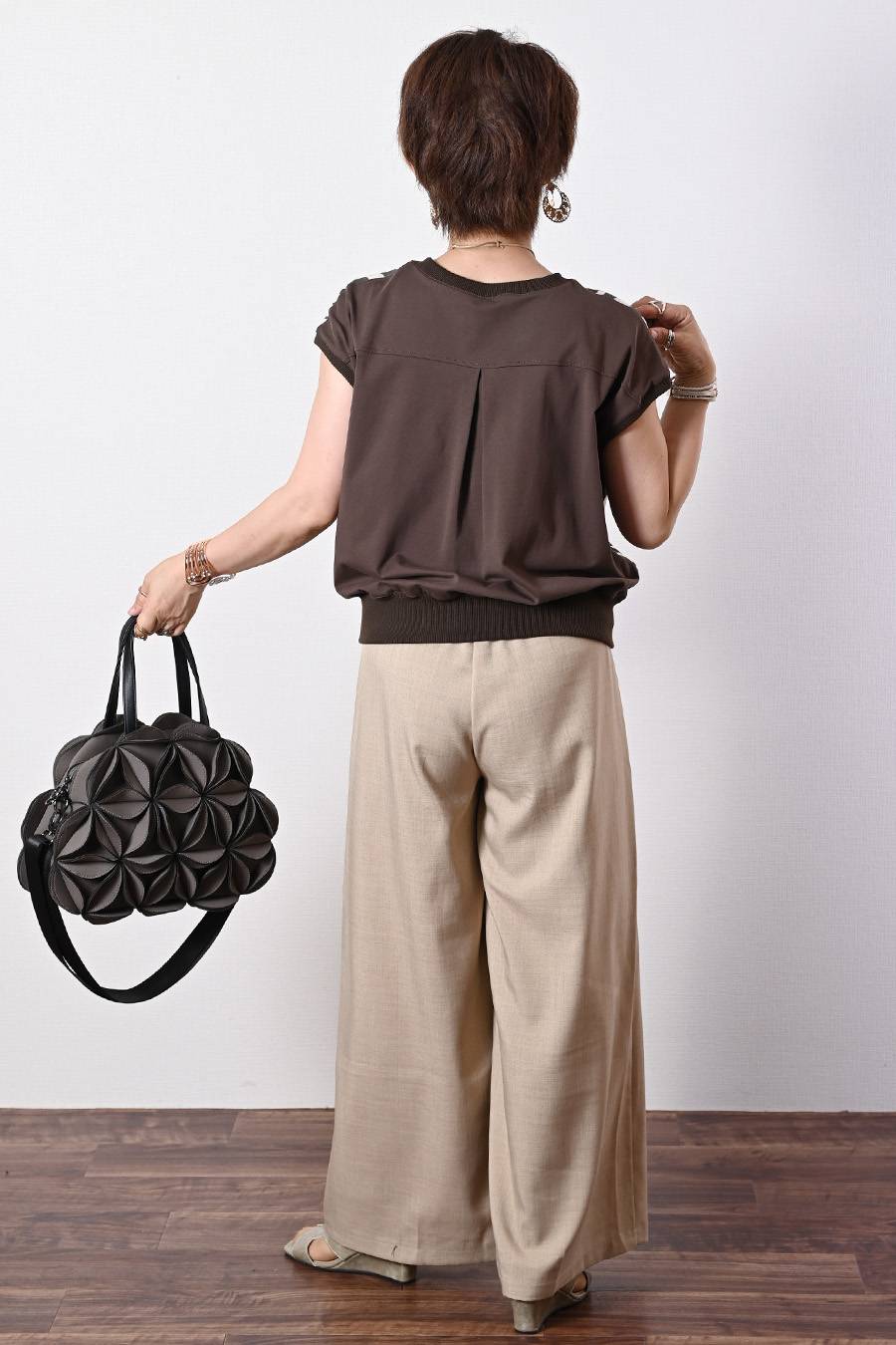 ティアードドッキングＴシャツ＆ワイドパンツ セットアップ
