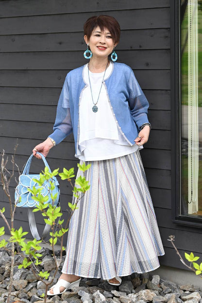万能過ぎる大人の羽織！シアーニット切替バイカラーカーディガン