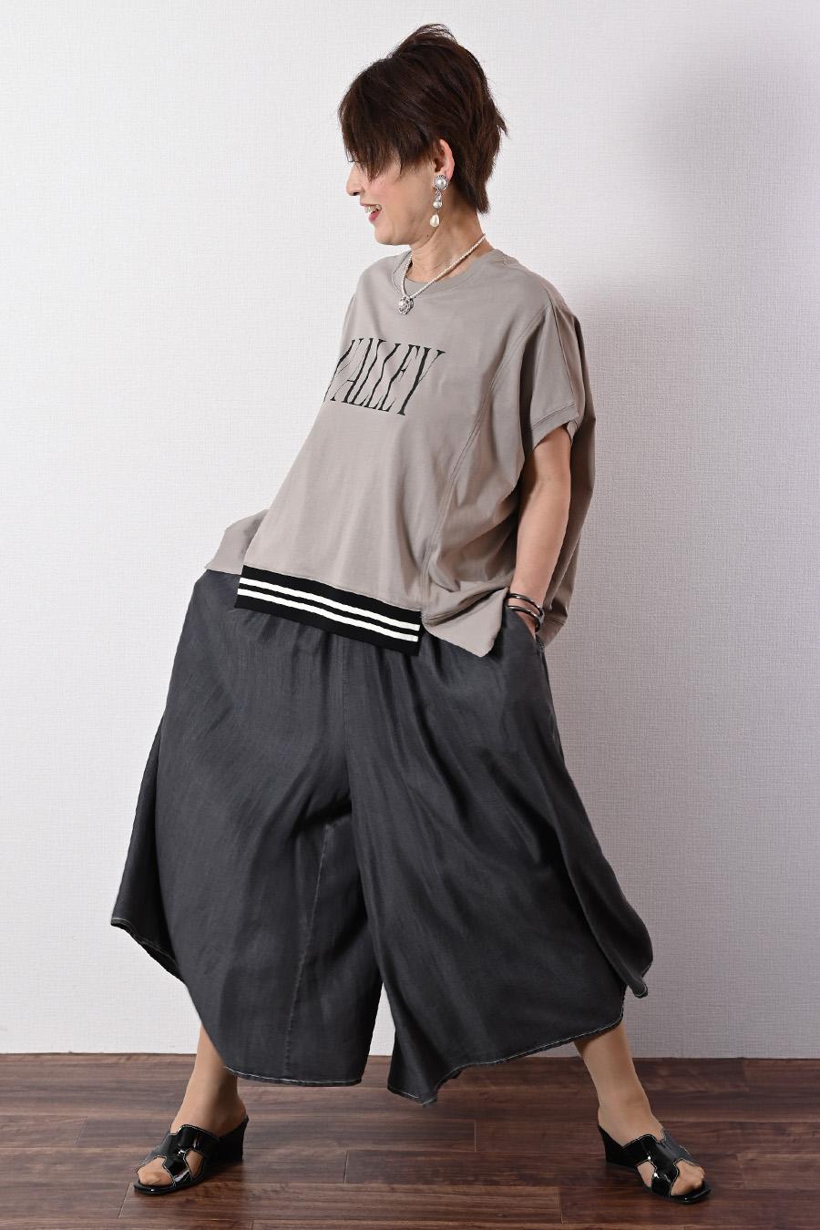 計算されたシルエット！異素材レイヤード・ドルマンカットソー