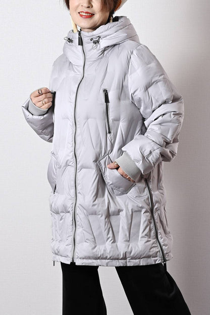 【Special Offer 40%OFF】幾何学柄シームレスダウンコート