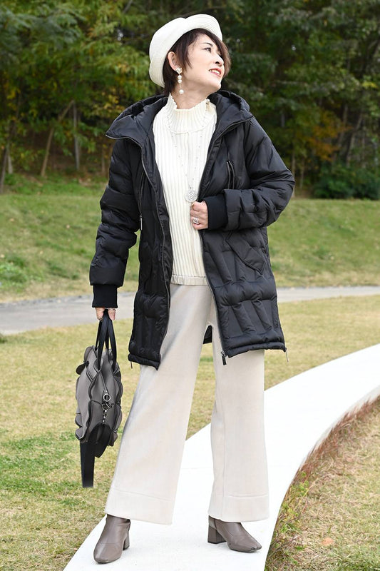 【Special Offer 40%OFF】幾何学柄シームレスダウンコート