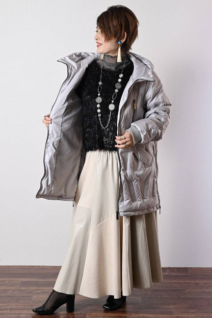 【Special Offer 40%OFF】幾何学柄シームレスダウンコート