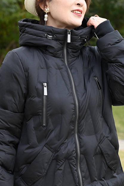 【Special Offer 40%OFF】幾何学柄シームレスダウンコート