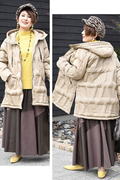 【Special Offer 40%OFF】幾何学柄シームレスダウンコート