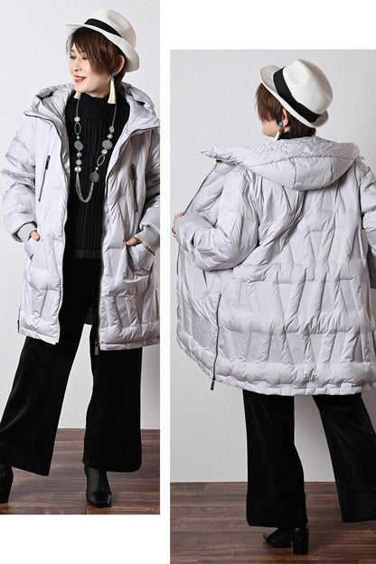 【Special Offer 40%OFF】幾何学柄シームレスダウンコート