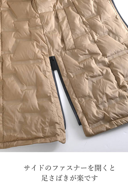 【Special Offer 40%OFF】ライン柄軽量シームレスロングダウンコート