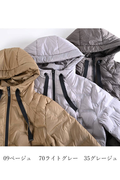 【Special Offer 40%OFF】ライン柄軽量シームレスロングダウンコート