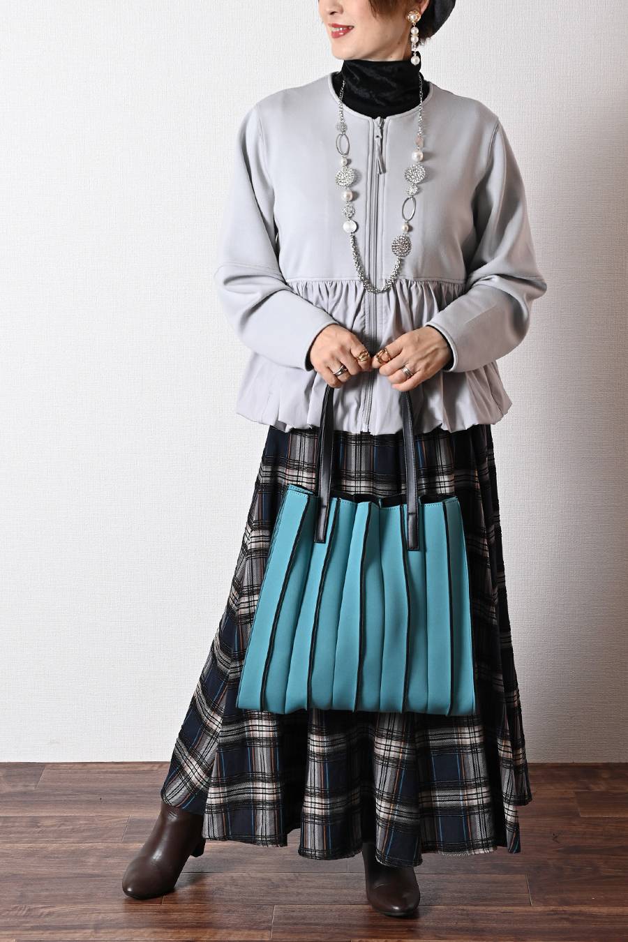 柔らか素材ネオプレンプリーツ　親子トート