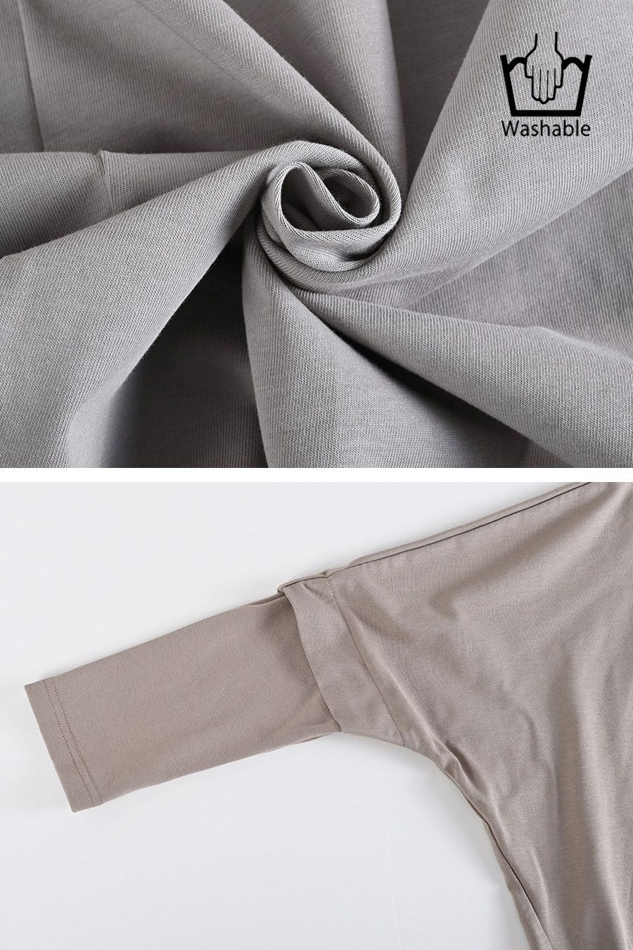 BIGシルエットでシーズンレス！箔プリント レイヤード風プルオーバー